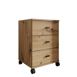 Avellio - Ladekast met 3 lades - Eikenpatroon - 39x35x57 cm