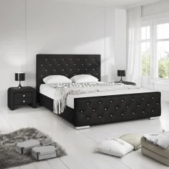 Aventura Diamond - Tweepersoonsbed - Zwart - 180x200 cm