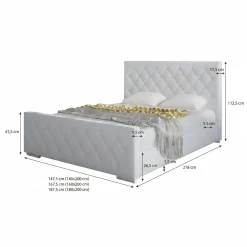Aventura Diamond - Tweepersoonsbed - Wit - 140x200 cm