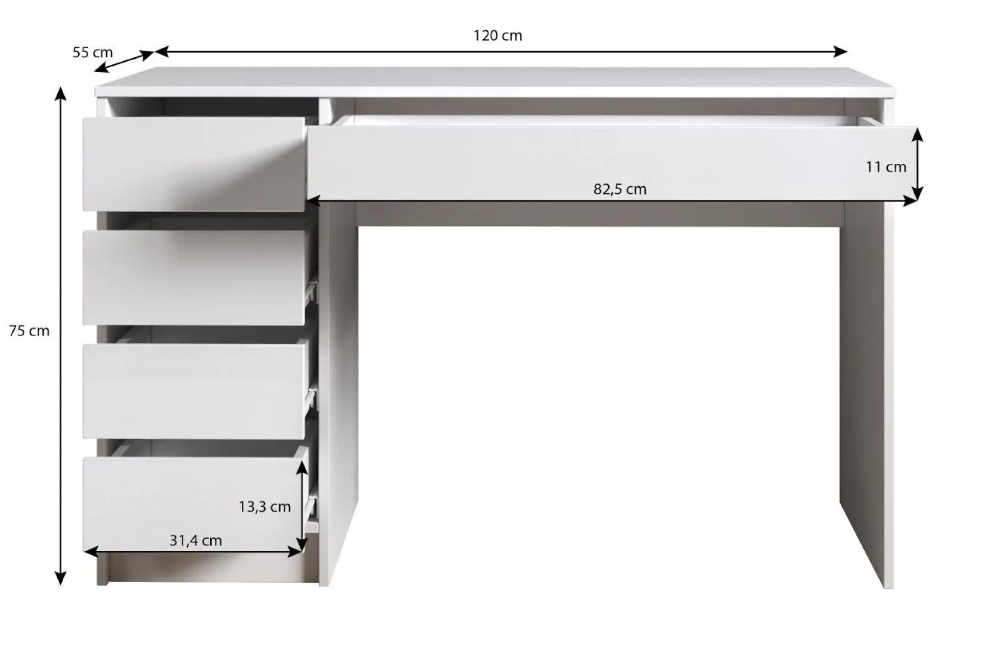 Avio - Bureau - Beige - 120x55 cm