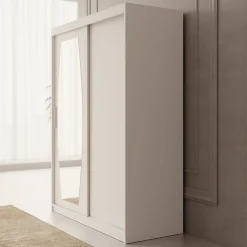 Azai - Kledingkast met schuifdeuren - Wit - 150x62x200 cm