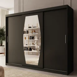Azai - Kledingkast met schuifdeuren - Zwart - 250x62x200 cm