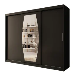 Azai - Kledingkast met schuifdeuren - Zwart - 250x62x200 cm