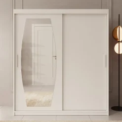 Azai - Kledingkast met schuifdeuren - Wit - 180x62x200 cm