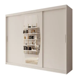 Azai - Kledingkast met schuifdeuren - Wit - 250x62x200 cm