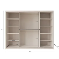 Azai - Kledingkast met schuifdeuren - Beige - 250x62x200 cm
