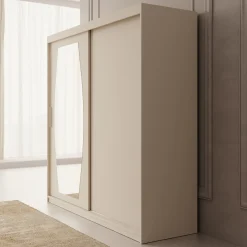 Azai - Kledingkast met schuifdeuren - Beige - 200x62x200 cm