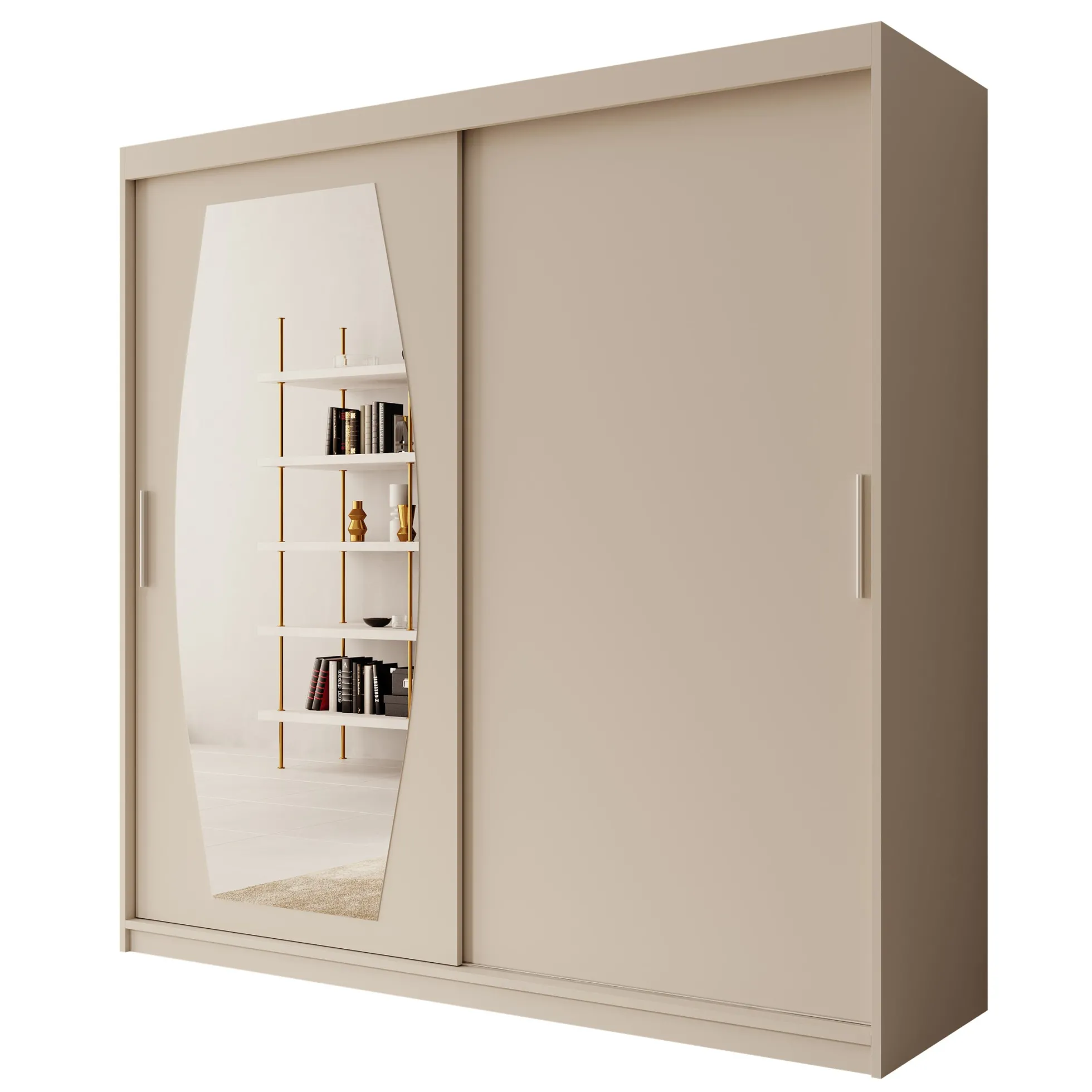Azai - Kledingkast met schuifdeuren - Beige - 200x62x200 cm