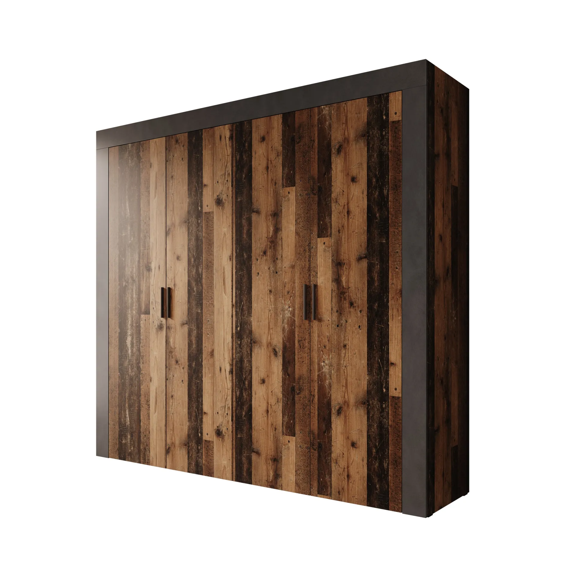 Azen - Kledingkast 4 deurs - Eikenpatroon - 230x54x211 cm