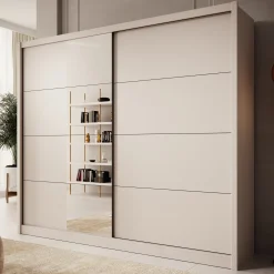 Azul - Kledingkast met schuifdeuren - Beige - 251x60x216 cm