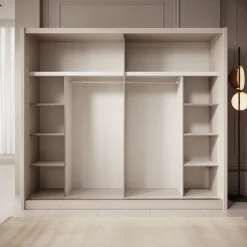 Azul - Kledingkast met schuifdeuren - Beige - 251x60x216 cm