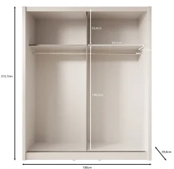 Azul - Kledingkast met schuifdeuren - Beige - 180x60x216 cm