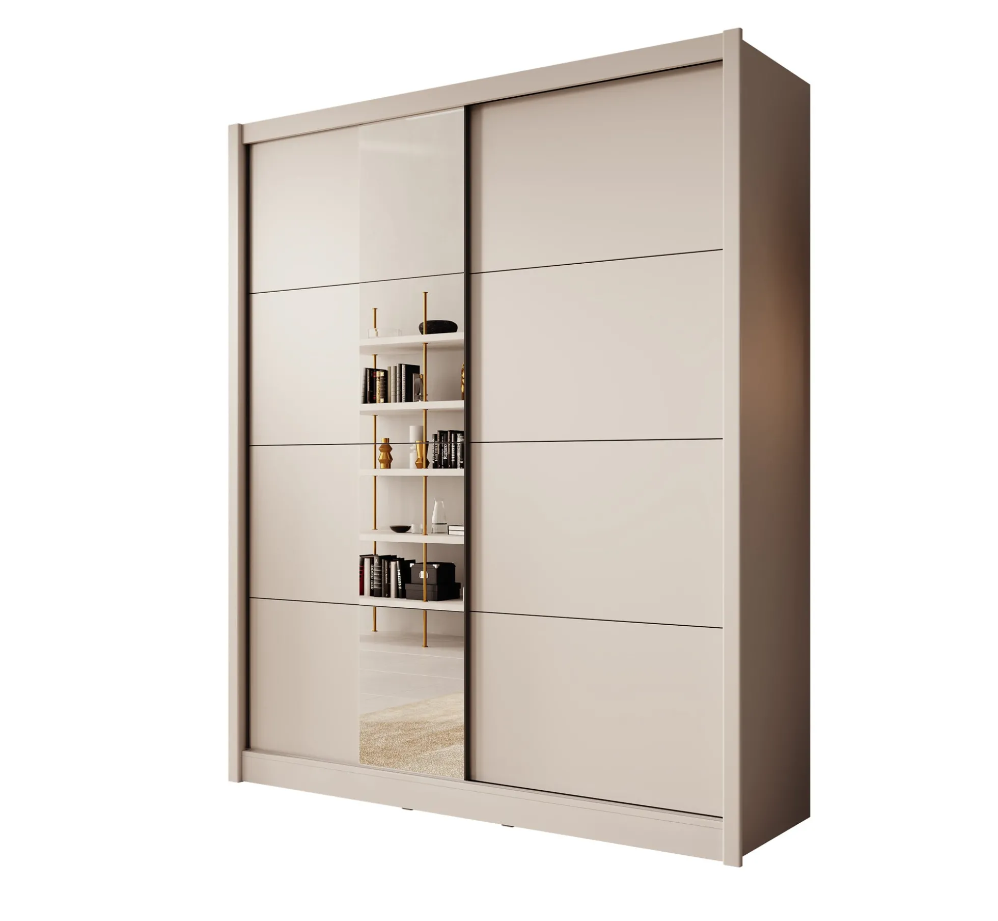 Azul - Kledingkast met schuifdeuren - Beige - 180x60x216 cm