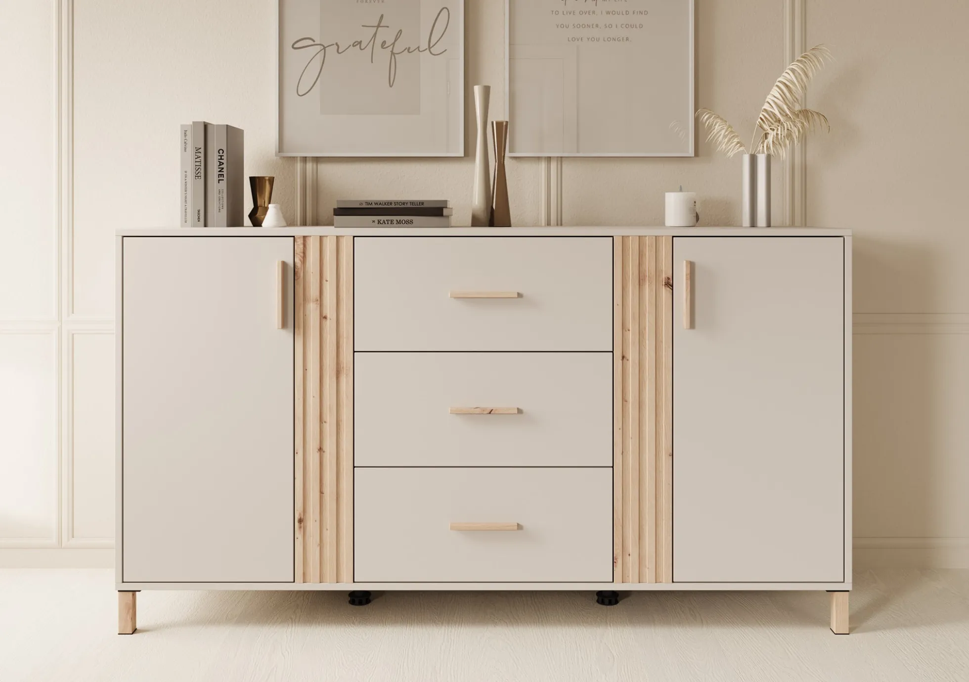 Bahia - Dressoir - Beige - 163x40x90 cm