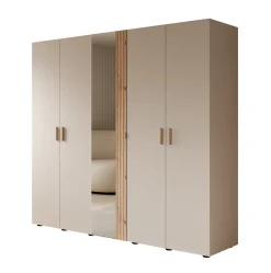 Bahia - Kledingkast 5-deurs - Beige - 224x56x207 cm