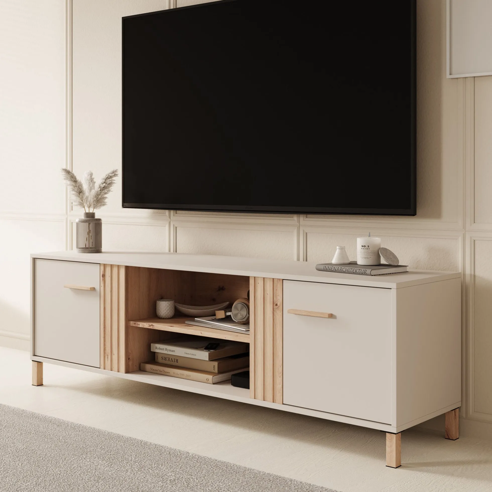 Bahia - TV-Meubel met 2 deuren - Beige - 163 cm