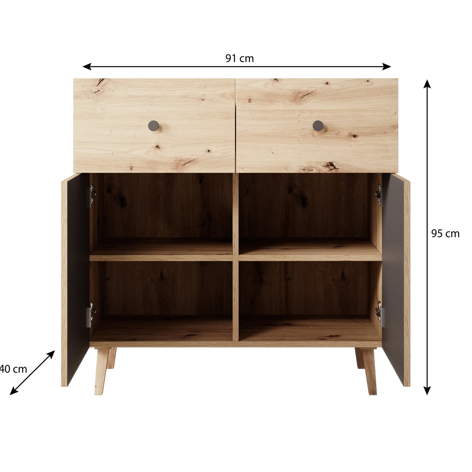 Bali - Dressoir - Eiken - 91x40x95 cm