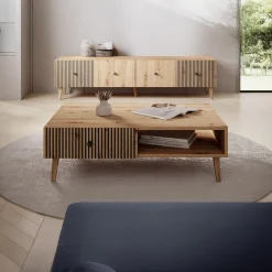 Bali - Salontafel met 2 lades - Eiken - 102x67x32 cm