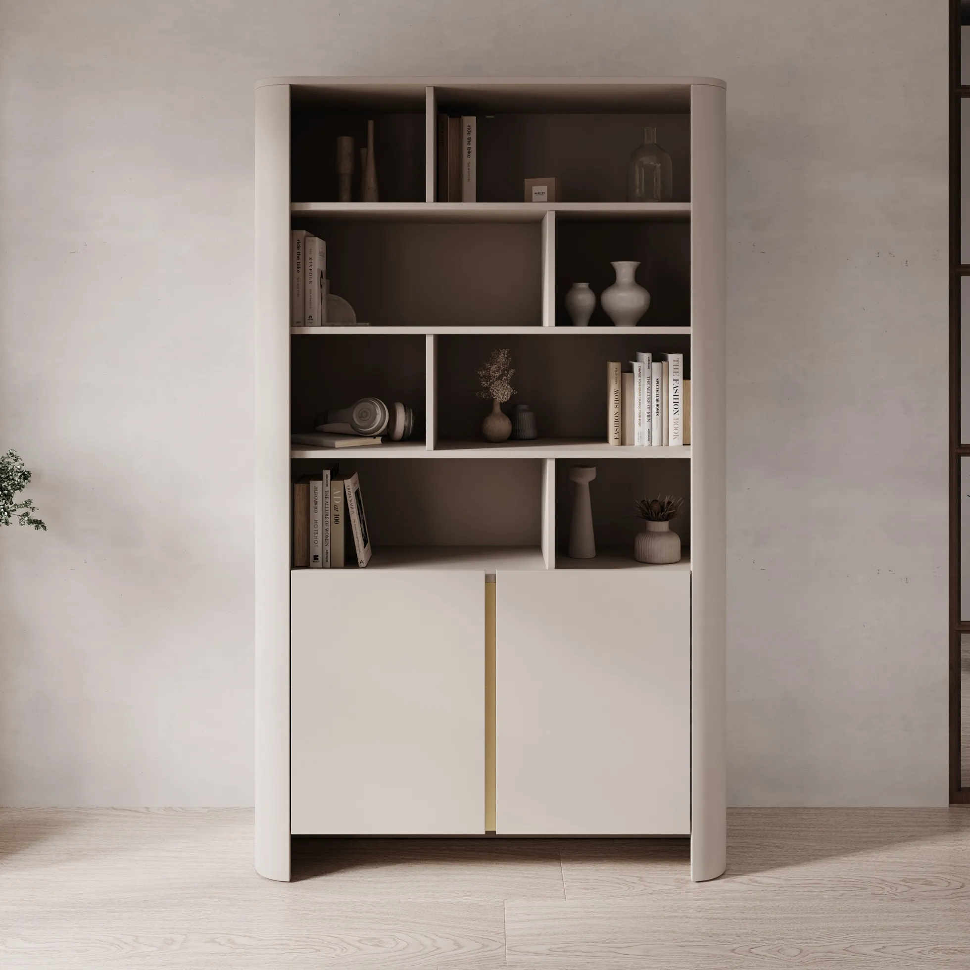 Barbados - Boekenkast - Beige - 103x39x170 cm