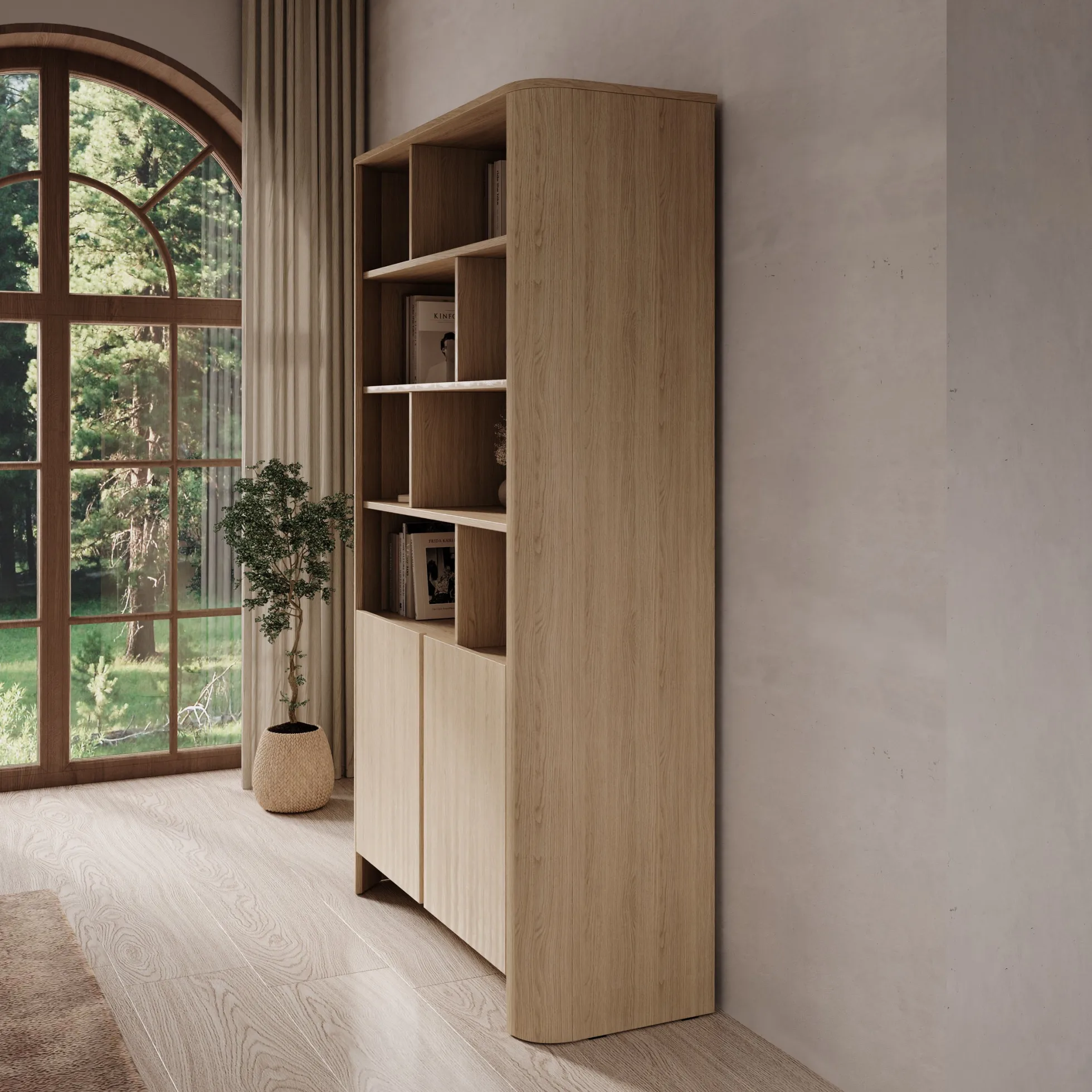 Barbados - Boekenkast - Eiken - 103x39x170 cm