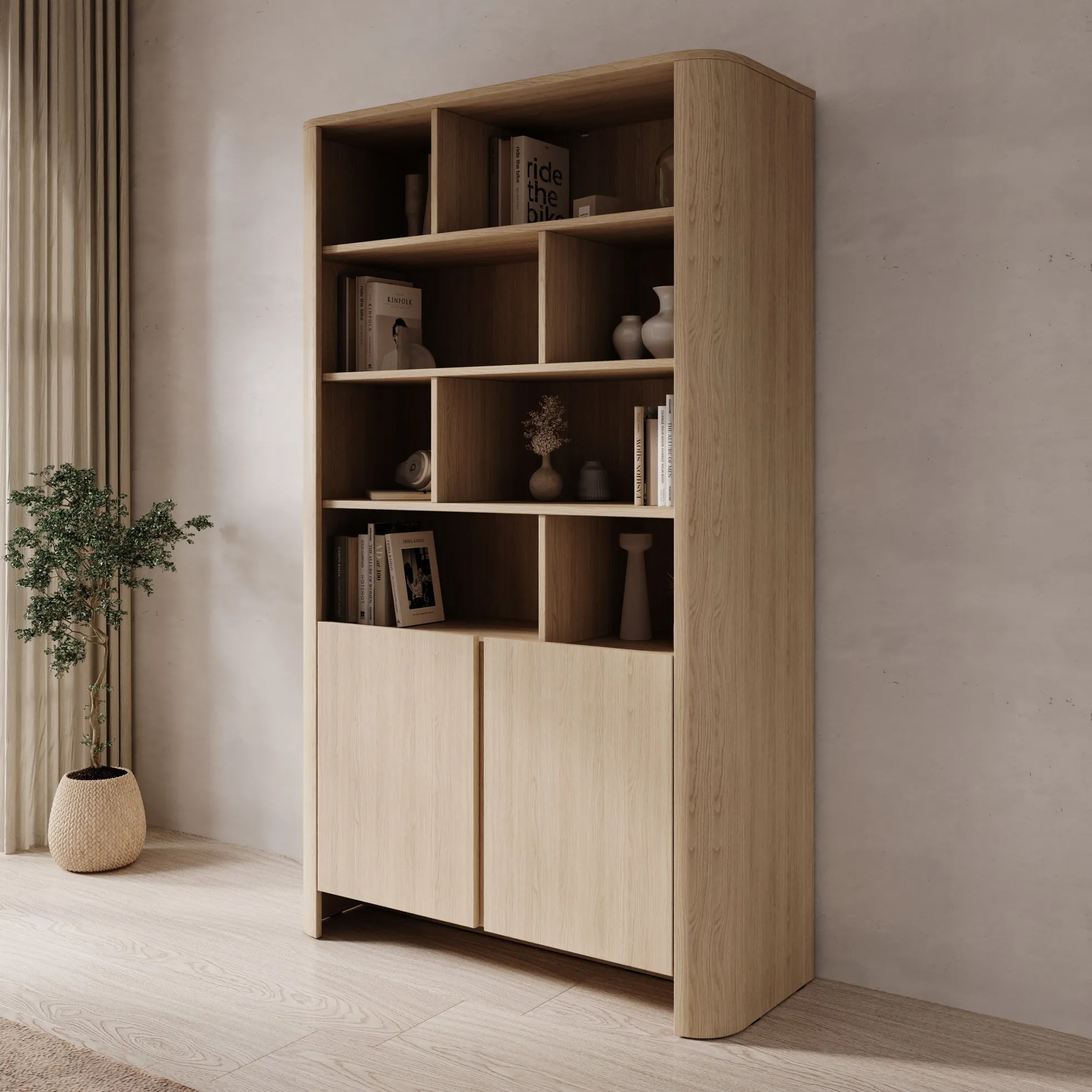 Barbados - Boekenkast - Eiken - 103x39x170 cm