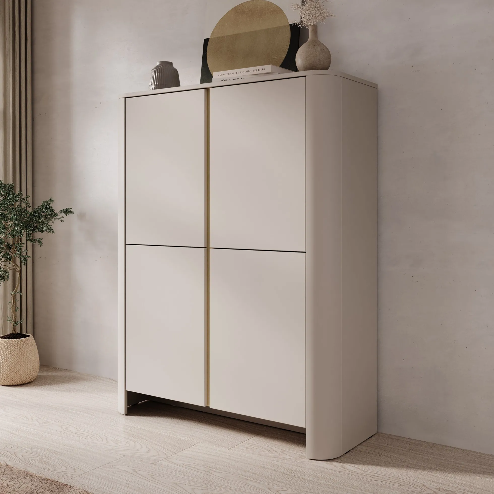 Barbados - Dressoir - Beige - 103x39x132 cm