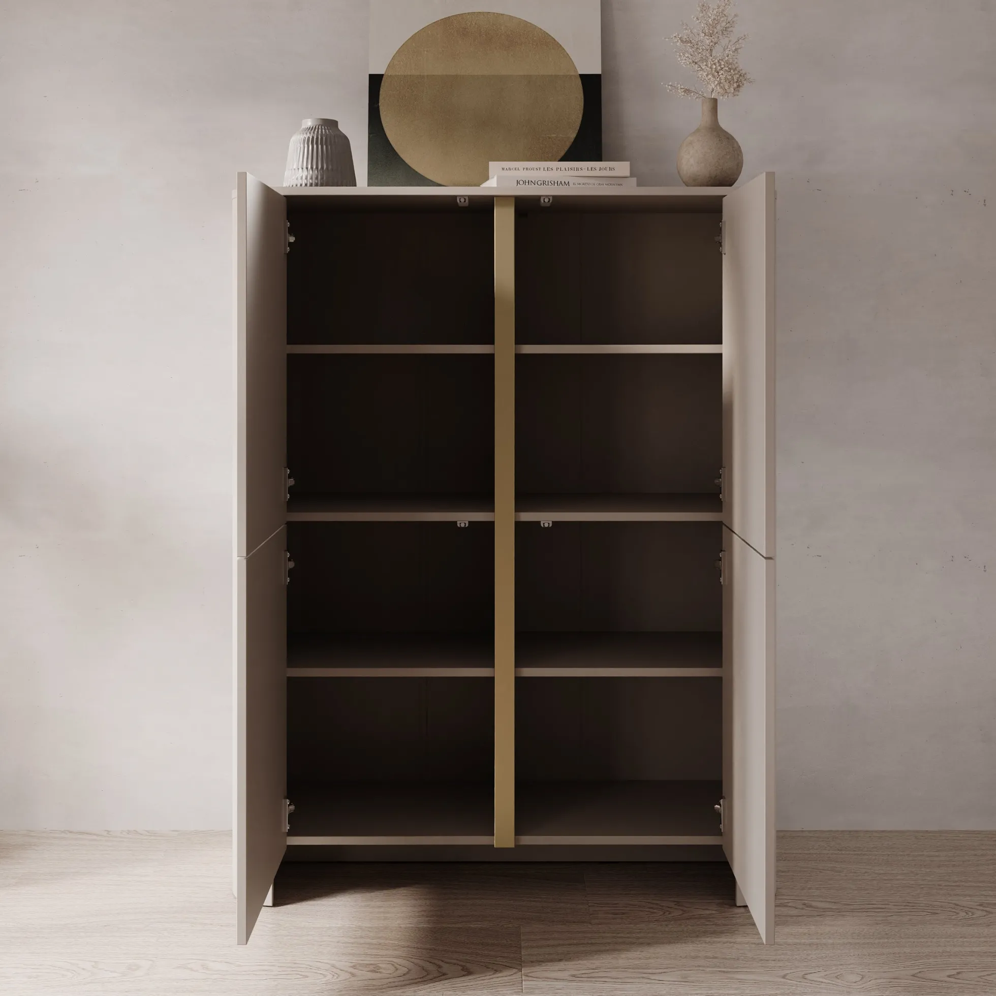 Barbados - Dressoir - Beige - 103x39x132 cm