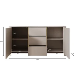 Barbados - Dressoir - Beige - 168x39x84 cm