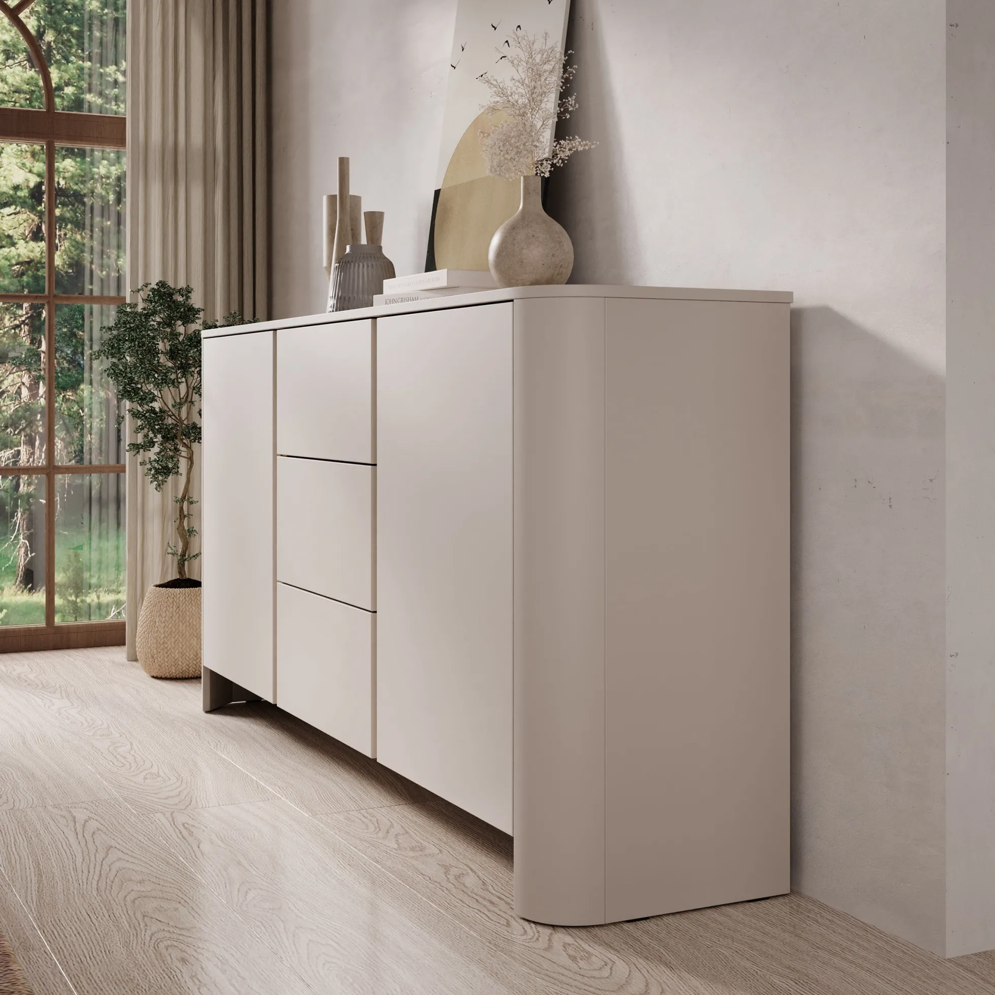 Barbados - Dressoir - Beige - 168x39x84 cm