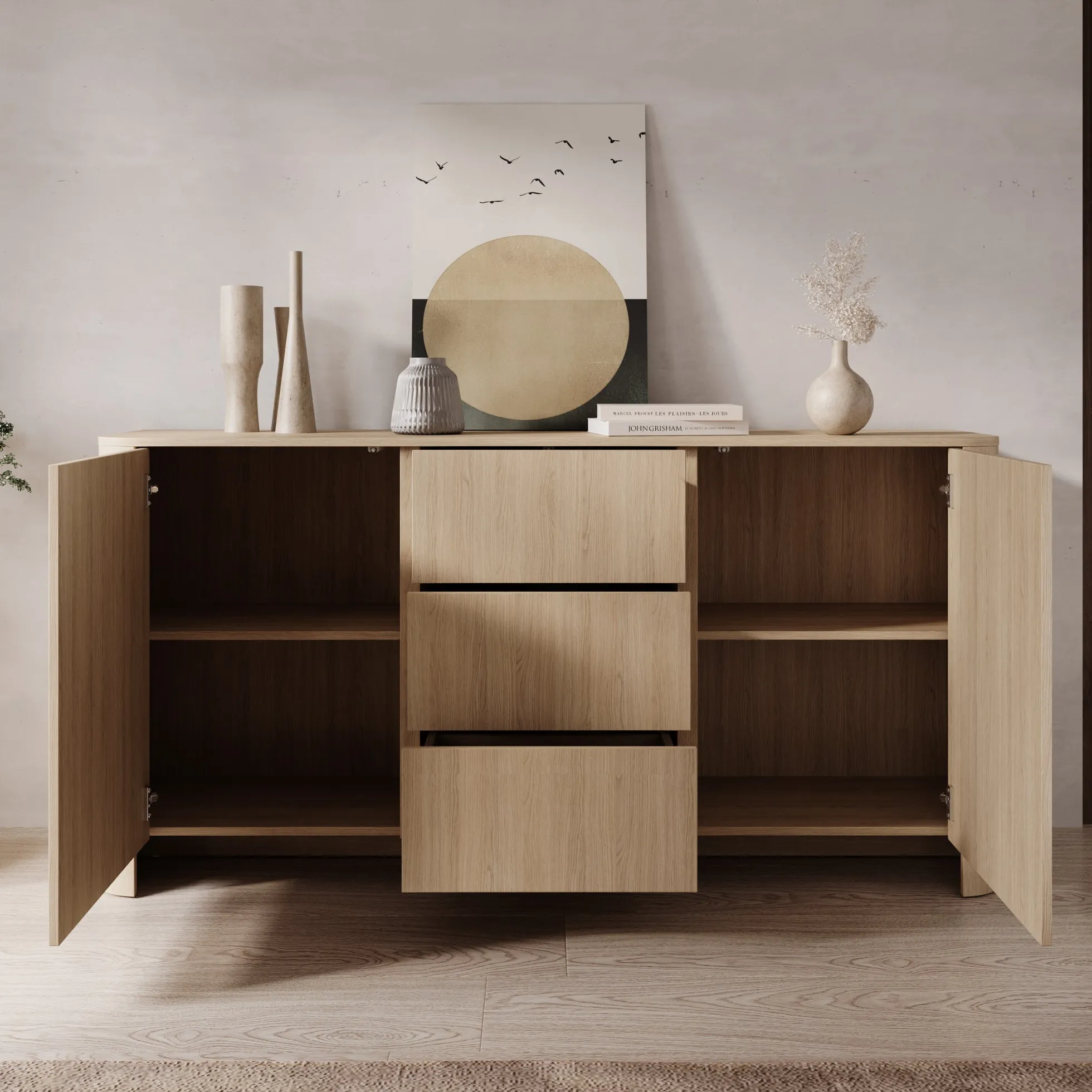 Barbados - Dressoir - Eiken - 168x39x84 cm