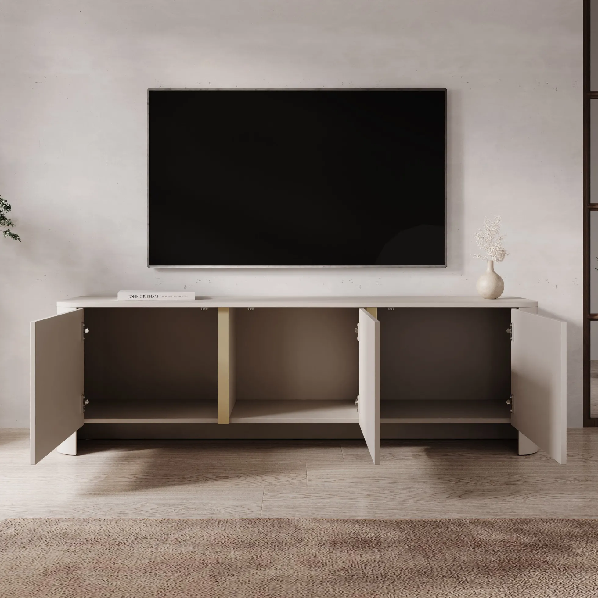 Barbados - TV-Meubel - Beige - 168x39x52 cm