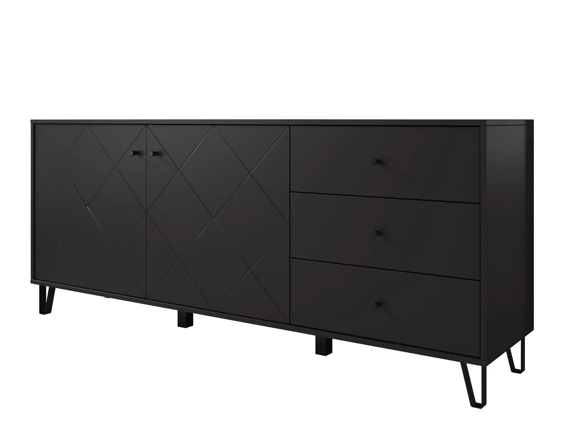 Barlo - Dressoir - Mat zwart - 183x40x75 cm