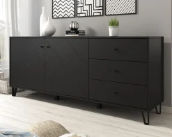 Barlo - Dressoir - Mat zwart - 183x40x75 cm