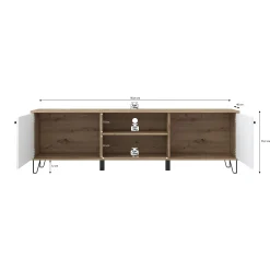 Barlo - TV-Meubel - Mat zwart - 183 cm