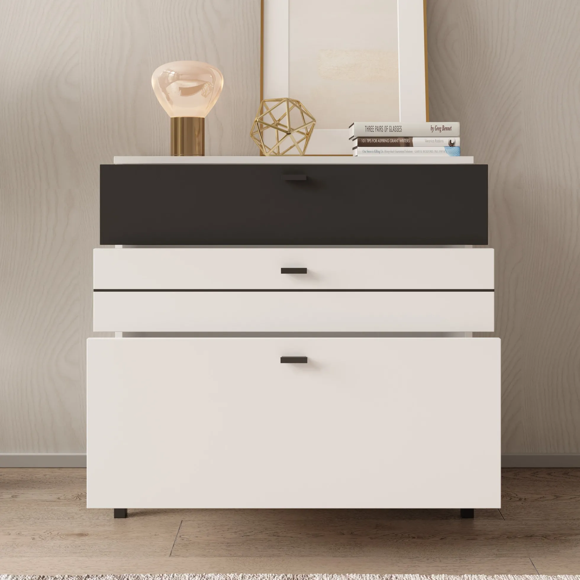 Basmira - Ladekast met 3 lades - Wit - 77x35x78 cm