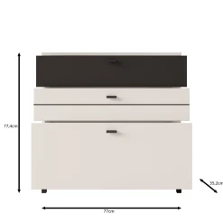 Basmira - Ladekast met 3 lades - Wit - 77x35x78 cm