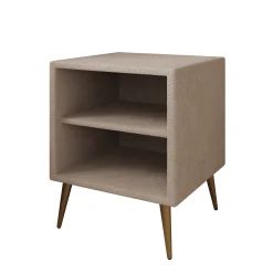 Bavira - Nachtkastje - Stof beige - 41x41x54 cm