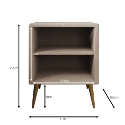 Bavira - Nachtkastje - Stof beige - 41x41x54 cm
