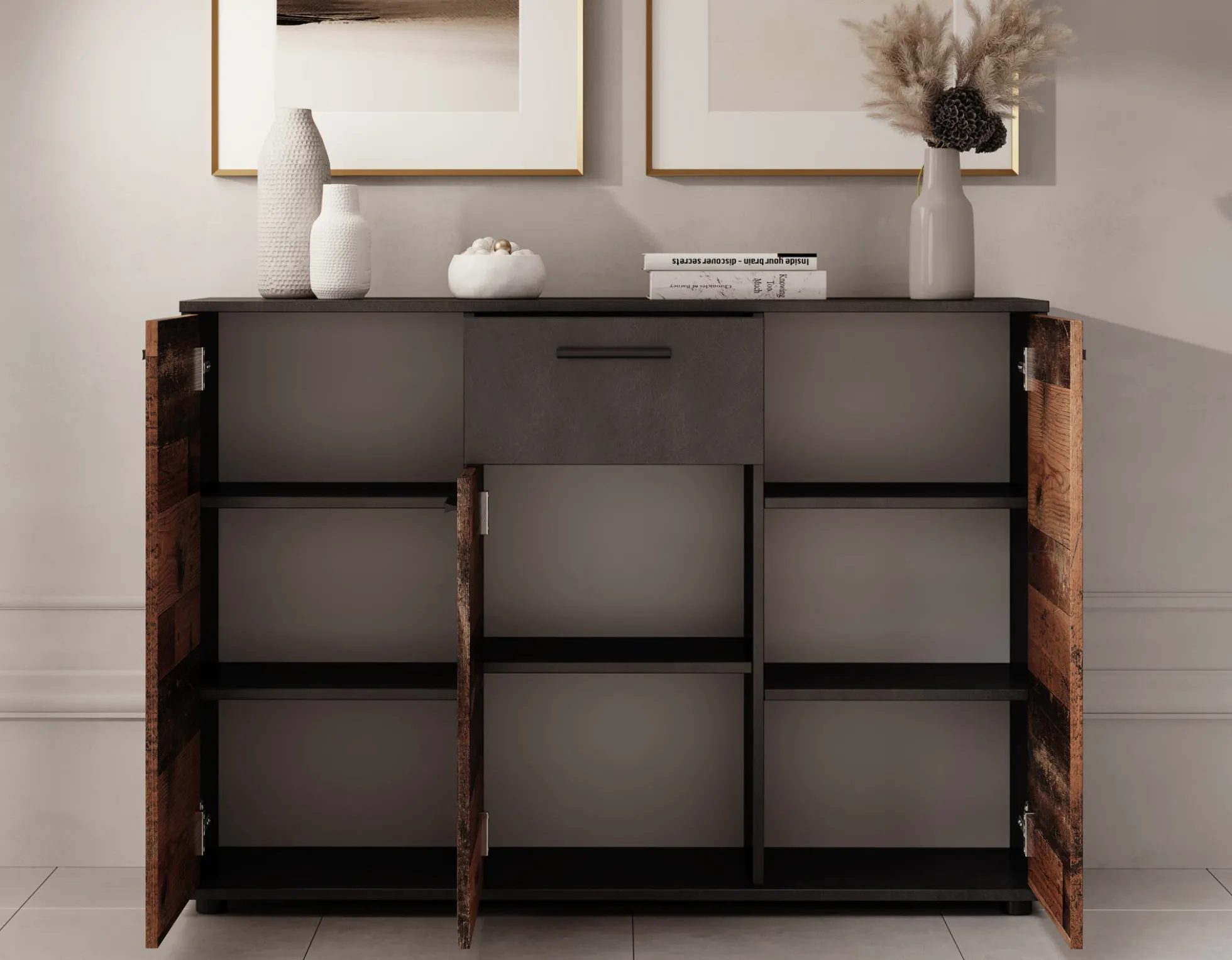 Bellini 2 - Dressoir - Donker/old wood - 120x33x85 cm