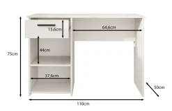 Bellini - Bureau - Wit - 110 cm