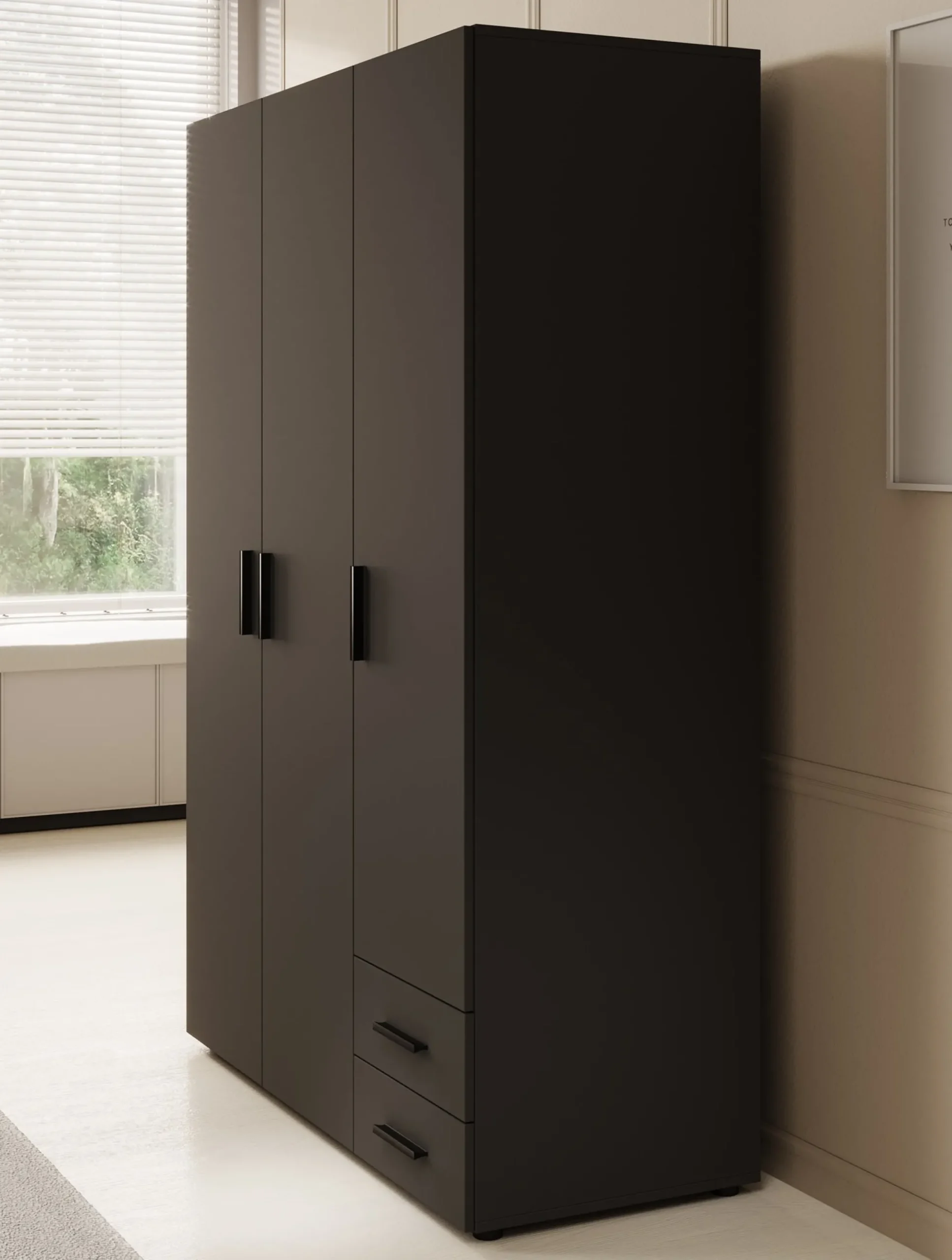 Bellini - Kledingkast 3-deurs - Antraciet - 120x51x177 cm