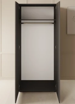 Bellini - Kledingkast 2-deurs - Antraciet - 80x51x177 cm