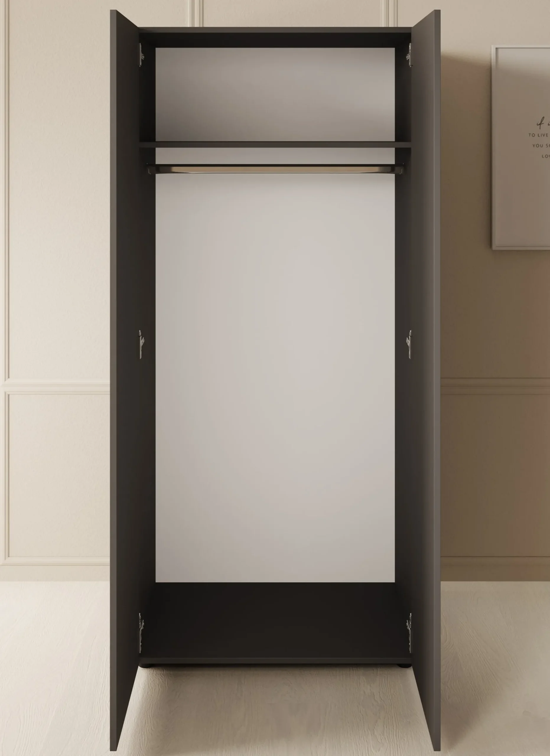 Bellini - Kledingkast 2-deurs - Antraciet - 80x51x177 cm