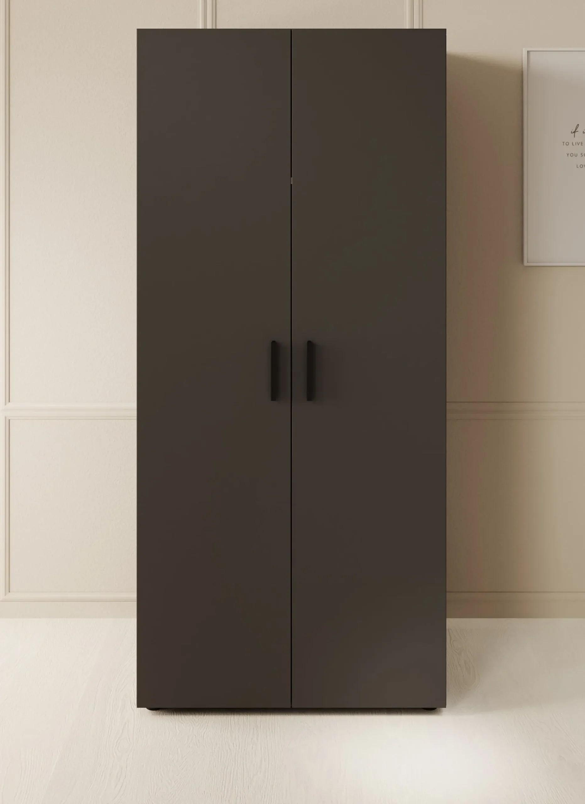 Bellini - Kledingkast 2-deurs - Antraciet - 80x51x177 cm