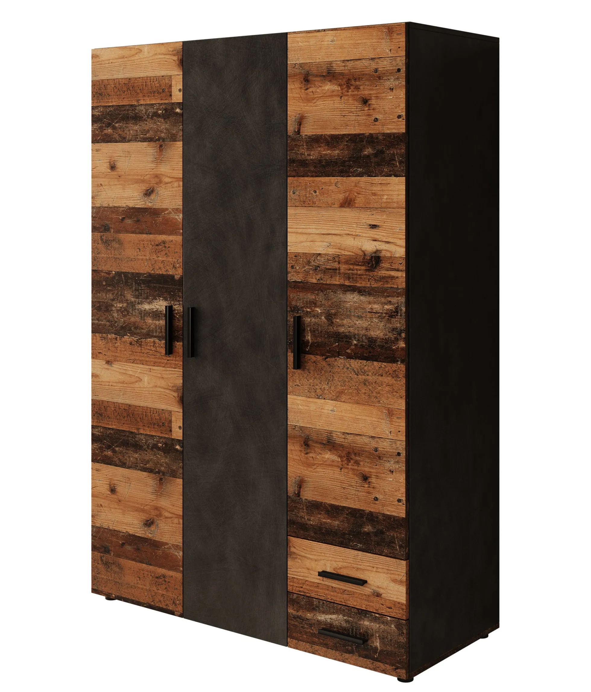 Bellini - Kledingkast 3-deurs - Donker old wood - 120x51x177 cm