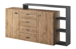 Bello - Dressoir - Eiken/antraciet - 180x38x80 cm