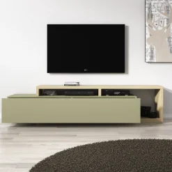 Bello - TV-Meubel - Groen/Eikenpatroon - 219x45x52 cm