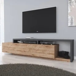 Bello - TV-Meubel met lade - Eiken/antraciet - 219x45x52 cm