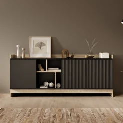 Benz - Dressoir - Zwart - 190x38x78 cm