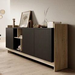 Benz - Dressoir - Zwart - 190x38x78 cm